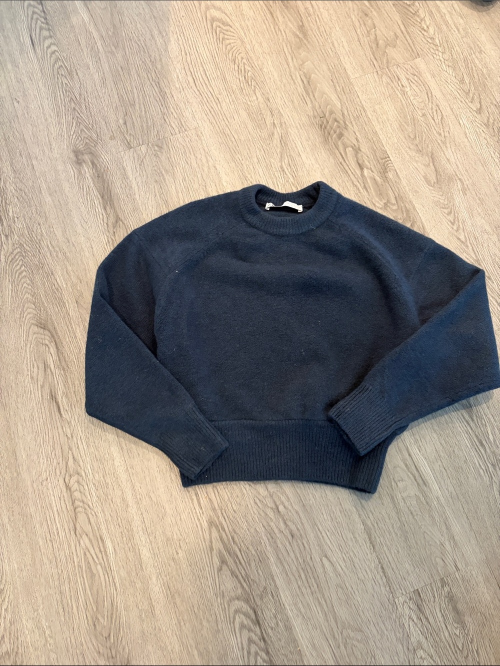 Zara Men's Navy Crewneck Sweater